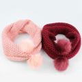 Beautiful winter accept custom logo knitted scarf pom pom women 2016 chunky